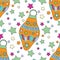 Seamless tiling Christmas texture with baubles