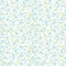 Seamless Tiny Light Mint Flower, Light Blue Flower, Light Green Flower Pattern With White Background