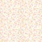 Seamless Tiny Light Pink Flower, Light Peach Flower, Light Yellow Flower Pattern With White Background