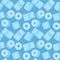 seamless toilet paper pattern on a blue background