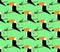 Seamless toucans pattern. Vector tropical background. Toucan icon, Cartoon illustration of toucan vector icon for web, flat style