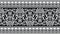 Seamless traditional black and white indian border