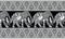 Seamless traditional indian black and white elephant border