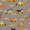 Seamless transport pattern with construction trucks for kids.