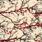 Seamless tree pattern. Japanese cherry blossom