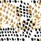 Seamless trendy blog background with handdrawn gold and black in