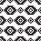 Seamless tribal black and white pattern