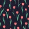 Seamless tulip pattern. Vector floral background