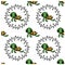 Seamless turtle cartoon pattern