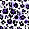 Seamless ultraviolet violet leopard pattern. Vector.