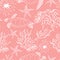 Seamless underwater sea ocean turtle plants pattern