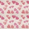 Seamless Valentine`s day watercolor hearts background