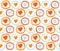 Seamless Valentines Day background with circles and hearts. Tiled vector holiday texture. Love wrapping paper design.