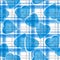 Seamless Valentines Day blue hearts white ckeckered plaid pattern