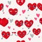Seamless Valentines day pattern with characters hearts and lettering \\\
