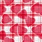 Seamless Valentines Day red hearts white ckeckered plaid pattern