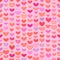 Seamless Valentines pattern with Outline Hearts