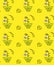 Seamless vases pattern with yellow background