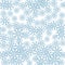 Seamless vector 10 eps snowflakes pattern. Chaotic snowflake elements blue background. For design, fabric, textile, web