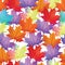 Seamless Vector Autumn Leaves Pattern. Maple leaf Abstract