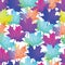 Seamless Vector Autumnal Leaves Pattern. Maple leaf Abstract