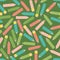Seamless vector back to school pattern with colorful crayons and wooden pencils