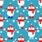 Seamless vector background with Christmas snowmen. Winter holiday vintage pattern.