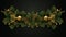 seamless vector banner showcasing intricately detailed green fir branches and golden lights