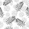 Seamless Vector Black And White Tropical Leaves. Great for fabrics, textiles, Motifs, curtains, pillows, blankets, dresses