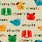 Seamless vector childish pattern with dog animal faces for backround or texture