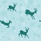 Seamless vector christmas background with emerald goats