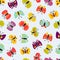 Seamless vector colorful butterfly pattern.