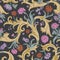 Seamless vector dark vintage floral pattern