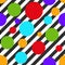 Seamless vector diagonal black and white stripes and colorful do