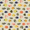 Seamless vector fish pattern. Tropical colorful reef fishes background. Butterflyfish, Clown Triggerfish, Damsel, Anemonefish,