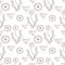 Seamless vector floral pattern. Black and white hand drawn background with different flowers and leaves.