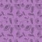 Seamless vector floral pattern. Hand drawn violet background with flovers and leaves.