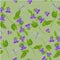 Seamless vector floral pattern with lilac bluebells