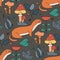 Seamless vector forest pattern with cute color illustrations.