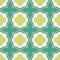 Seamless vector geometric abstract pattern with sqare quatrefoils in mint and lime green