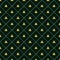 Seamless vector geometric green pattern with gold clovers