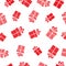 Seamless vector Gift pattern, red gift boxes on