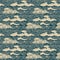 Seamless vector hand drawn traditional japanese cloud pattern