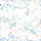 Seamless vector herbal pattern. Doodle flowers ornament in retro style