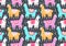 Seamless vector ornamental fashion design pattern. Cute animalistic, floristic hand drawn doodle graphic trendy background