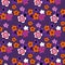 Seamless vector pattern with abstract violets. Floral texture