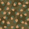 Seamless vector pattern with acorns scattereed on a brown background