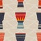 Seamless vector pattern with african djembe drums