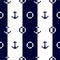 Seamless vector pattern with anchors and lifebuoys