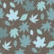 Seamless vector pattern with autumn leaves in silhouettes